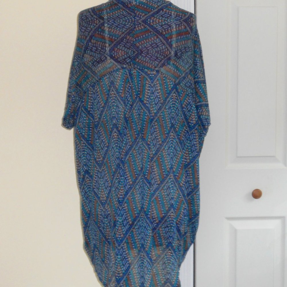 Painted Threads Blue Open Front S/S Kimono Batwing - image 3